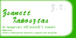 zsanett kaposztas business card